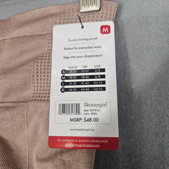 New Skinnygirl Shaping Seamless Shorts Size Medium 6/8 Beige SG7016 - Picture 4 of 5